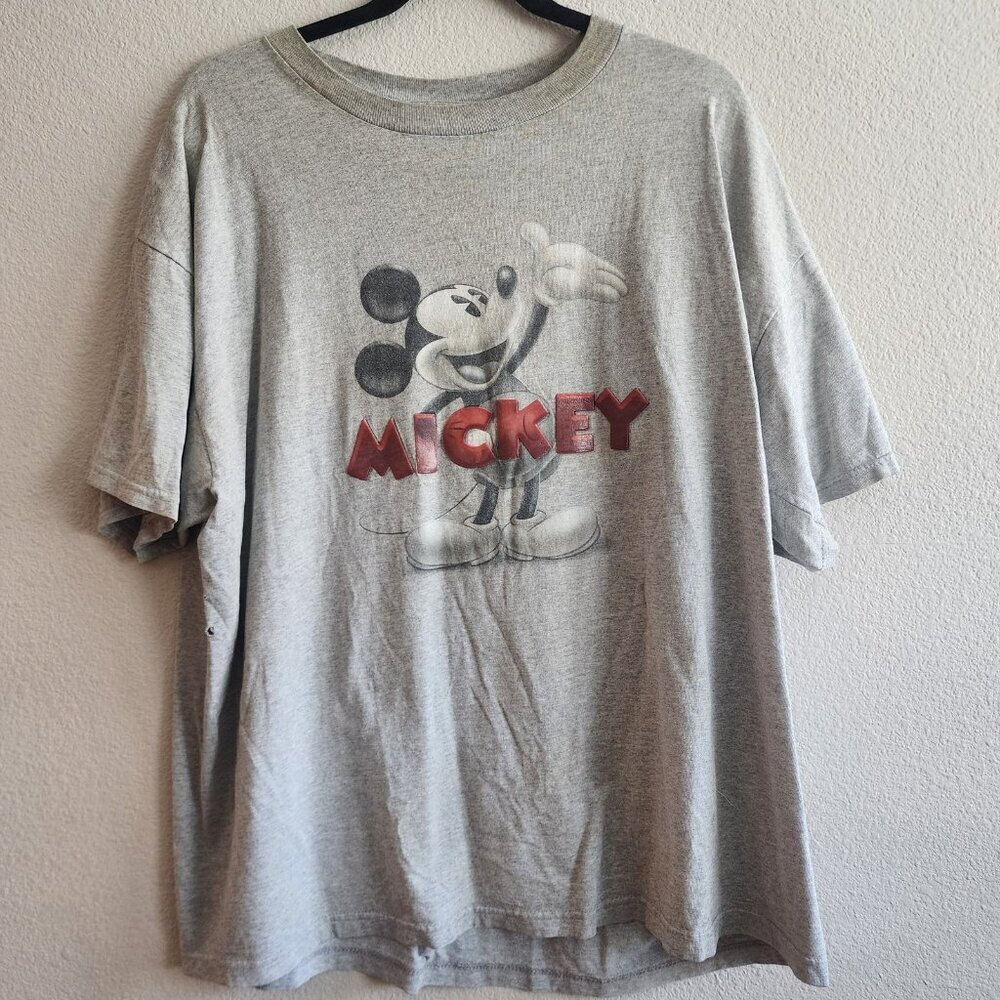 Vintage Disney Mickey Shirt Mens XL Gray 90s Cartoon Character Tee T-Shirt Store